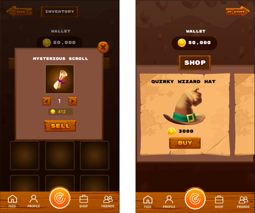 Store screen in app